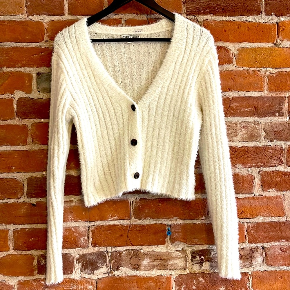 Fluffy white camisole